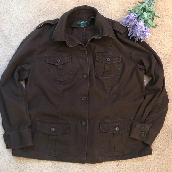 Lauren Ralph Lauren Jackets & Blazers - Lauren Ralph Lauren Brown Cargo Jacket